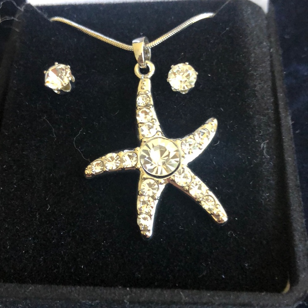 Beautiful crystal star set sterling silver - Picture 2 of 4